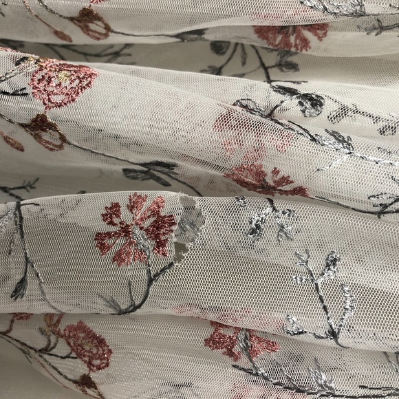 ZunieDress Pink Gray Floral Shimmering Girls 5 - Picture 4 of 4